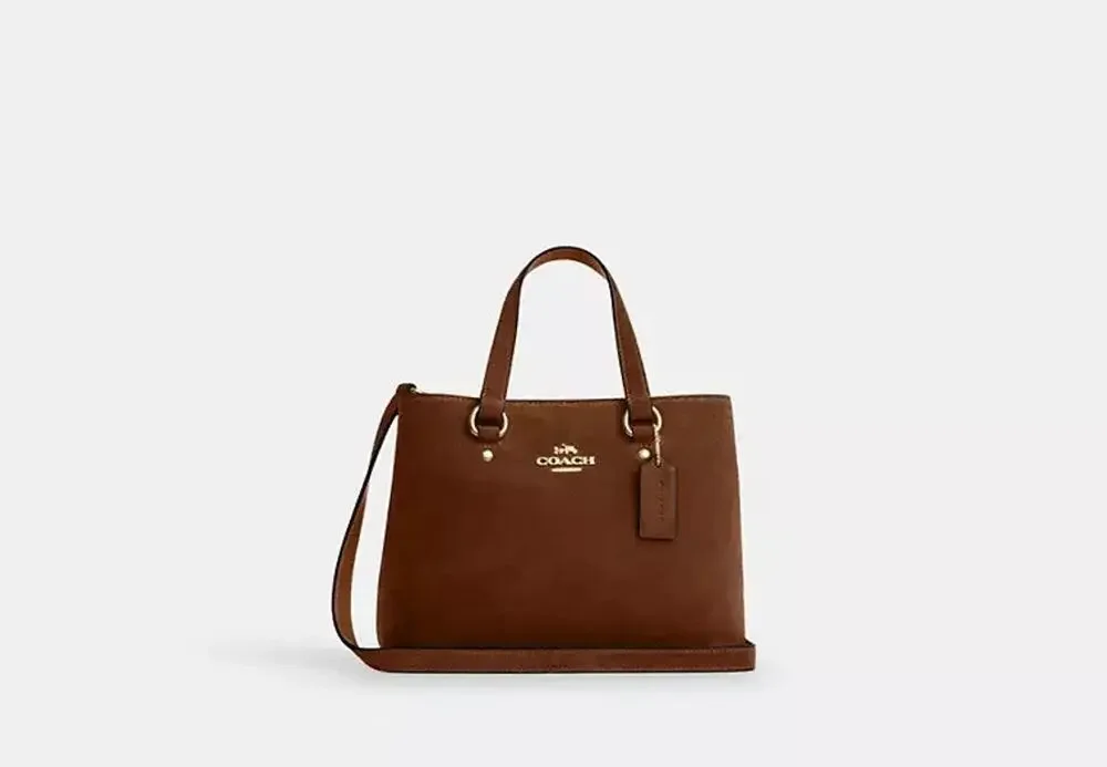 NWT B11-003 Coach Station Carryall Bag CET30 suede/Gold/Warm Brown